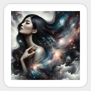 Universe Woman Space Art Sticker